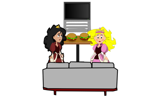 Hamburger princesses vector image