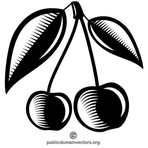 Cherry fruit clip art | Public domain vectors