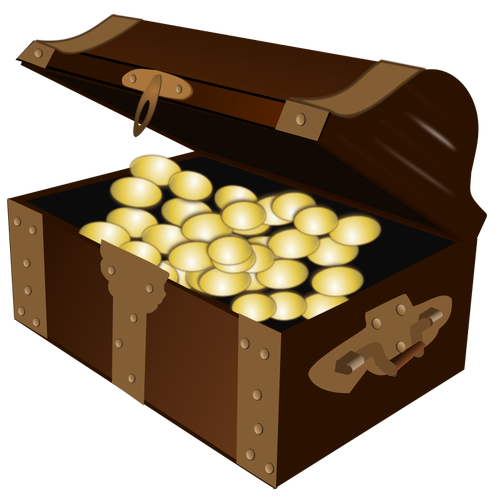 Open cartoon treasure chest