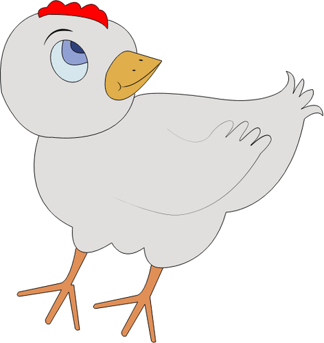 Vector Illustrasjon av forvirret grå chick