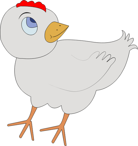 Vector illustration of confused grey chick