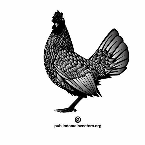 Huhn Vektor Clip Art Monochrom