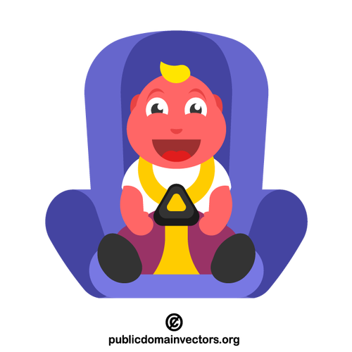 儿童坐在汽车安全座椅上