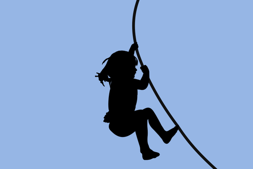 Child climbing silhouette