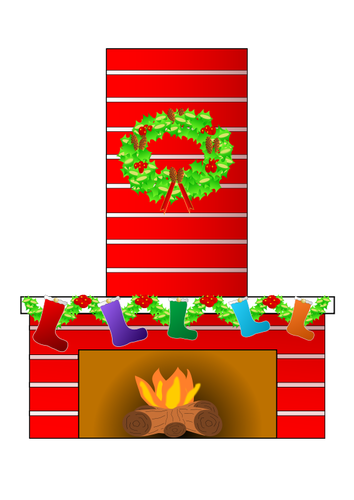 クリスマス暖炉ベクトル