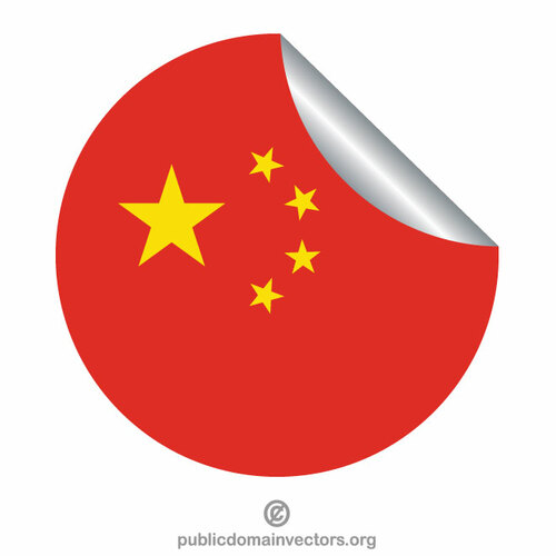 Čínská vlajka peeling nálepka