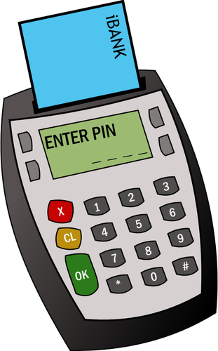 Card payment machine vector graphics