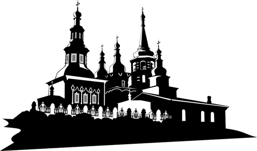 Iglesia ortodoxa en la ilustración de vector de Irkutsk