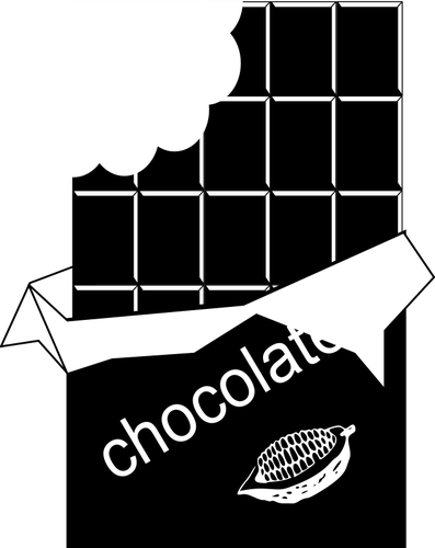 Vector drawing of black and white chocolate bitten off