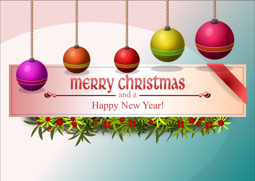 Color image of Merry Christmas card design