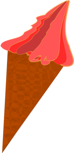 Farge vektorgrafikk utklipp av iskrem i en kjegle