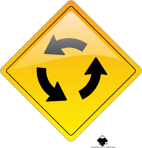 Ilustracja wektor znak okrągły skrzyżowanie