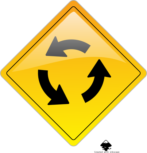 Circular intersection sign vector illustration