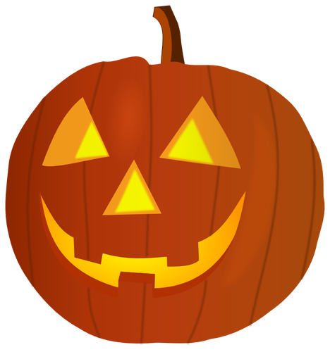 Satisfied orange pumpkin vector graphics