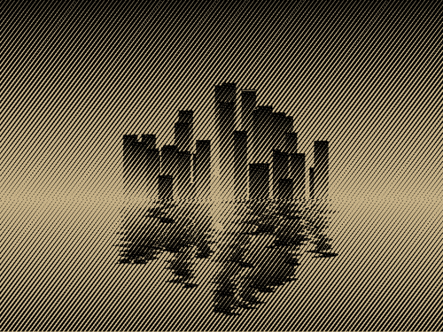 City skyline reflection