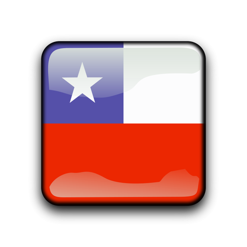 Botão de bandeira vector Chile