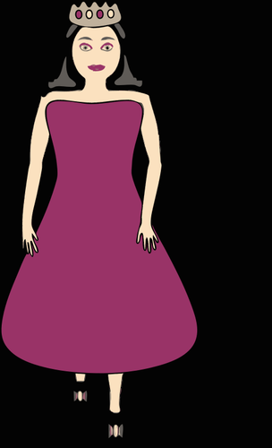 Vector de la imagen de la reina en un vestido púrpura