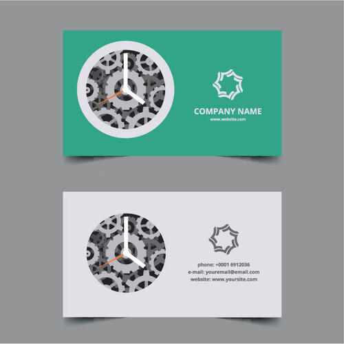 Clock icon business card template
