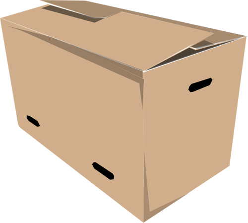 Vector clip art of closed carrying cardboard box