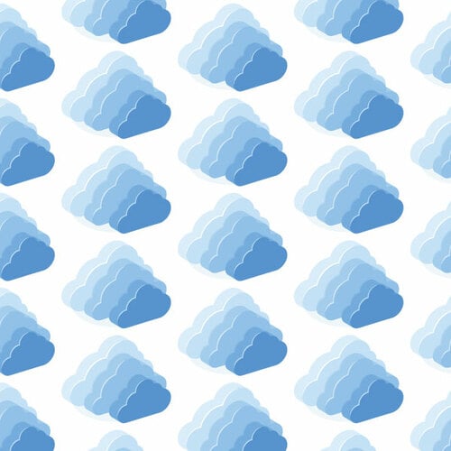 Blå moln sömlösa mönster