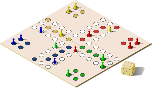 Vector illustration of ludo board game