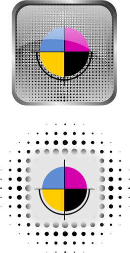 Vector tekening van icon set voor CMYK-kleurenpalet