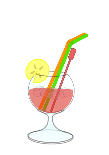 Векторный рисунок из коктейля в стакан
