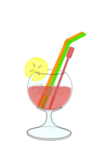 Vector drawing of cocktail in glass