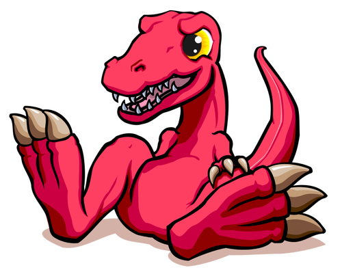 Red cartoon dragon