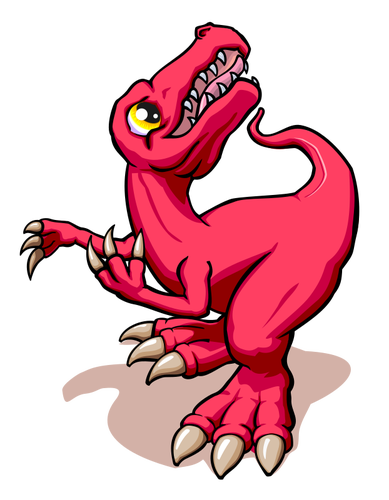 Dino vermelho dos desenhos animados