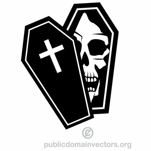 Crâne dans un cercueil