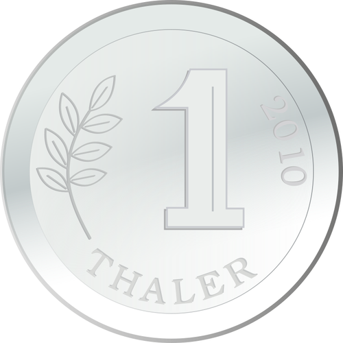 One silver coin vector