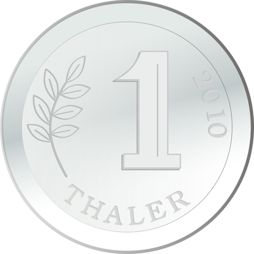 One silver coin vector