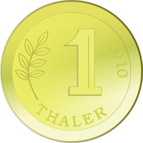 One golden coin vector