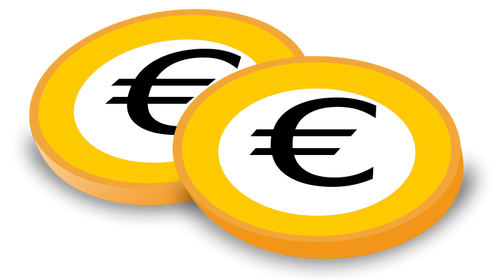 Евро монеты векторной графики