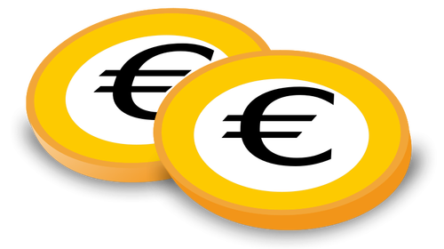 Monedas de Euro gráficos vectoriales