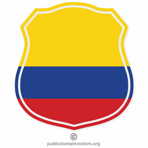 Crête colombienne de bouclier de drapeau