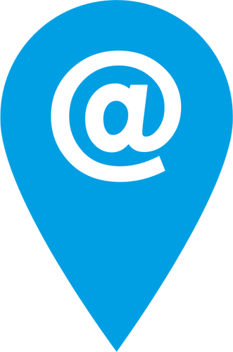 Location pointer with e-mail sign vector graphics