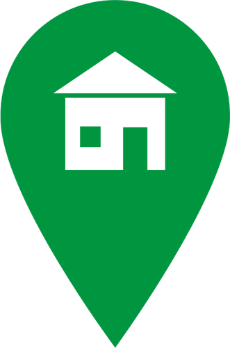 Vector image of location pointer with home sign