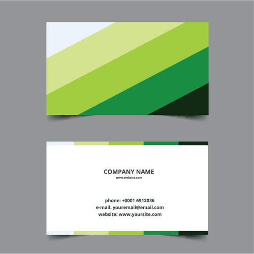 Business card green color shades