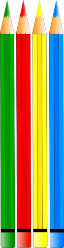 Dört renkli kalemler çizim vektör