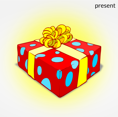 Kerstcadeau met gouden lint vectorillustratie