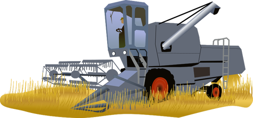 Image of combine harvester in color
