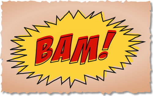 Винтажные комиксов BAM звуковой эффект на коричневый фон