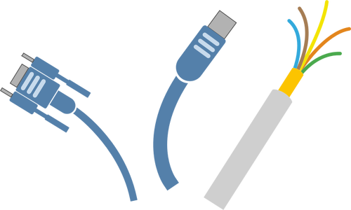 Компьютерные кабели для USB векторные картинки