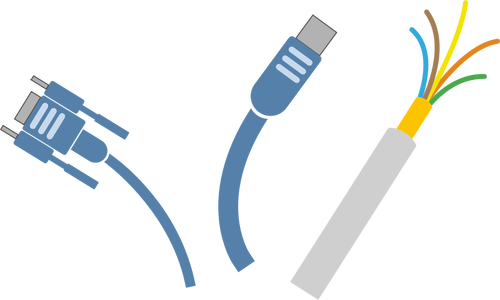 Computer cables for USB vector clip art