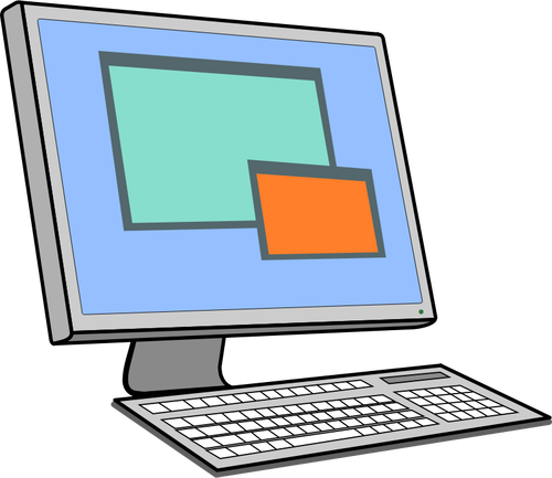 Screen and keyboard vector drawing