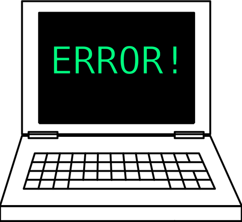 Přenosný počítač s chybou