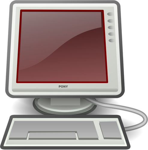 Pony red desktop computer vector image