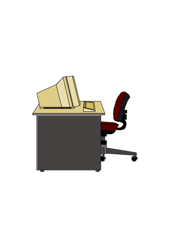Computer desk vector clip art